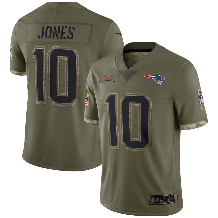 STECN NE.Patriots #10 Drake Maye Player Olive Salute To Service Stitched Jerseys