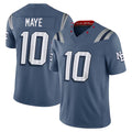 STECN NE.Patriots #10 Drake Maye Player Storm Blue Rivalries Collection Limited Stitched Jerseys