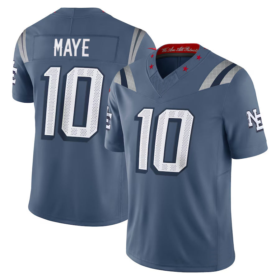 STECN NE.Patriots #10 Drake Maye Player Storm Blue Rivalries Collection Limited Stitched Jerseys
