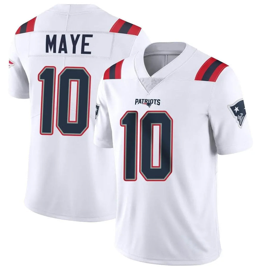 STECN NE.Patriots #10 Drake Maye Player White Vapor Limited Stitched Jerseys