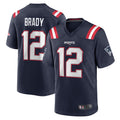 STECN NE.Patriots #12 Tom Brady Player Navy Game Replica Stitched Jerseys