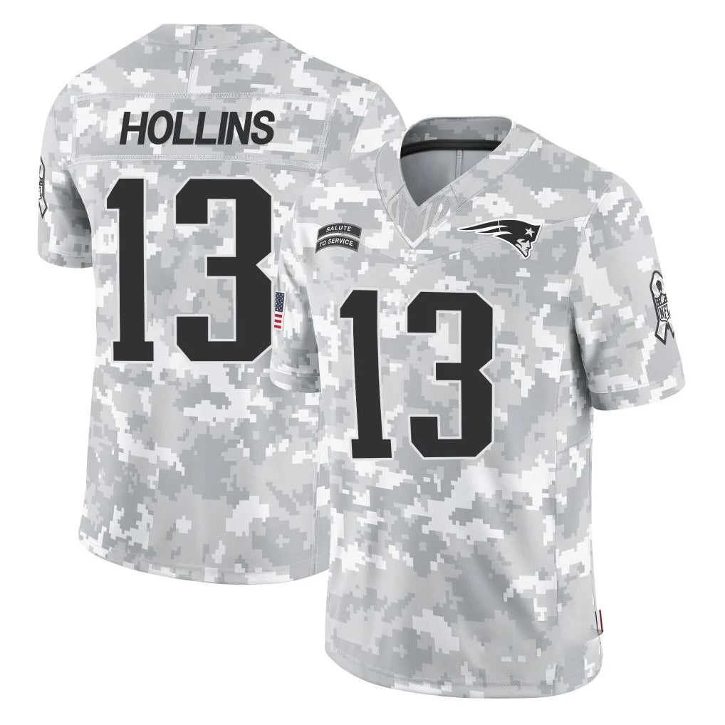 STECN NE.Patriots #13 Mack Hollins Player Arctic Camo Salute To Service Limited Game Stitched Jerseys