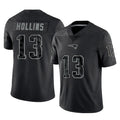 STECN NE.Patriots #13 Mack Hollins Player Black Reflective LImited Home Game Stitched Jerseys