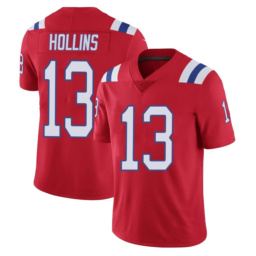 STECN NE.Patriots #13 Mack Hollins Player Red Limited Vapor F.U.S.E. Home Game Stitched Jerseys