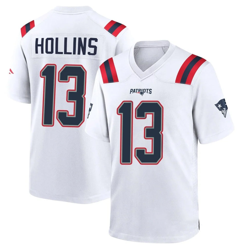STECN NE.Patriots #13 Mack Hollins Player White Home Game Stitched Jerseys