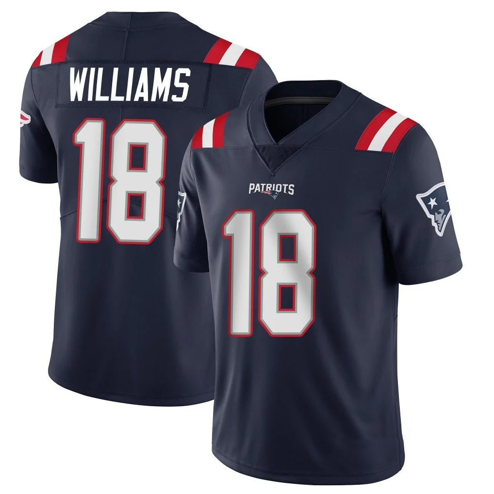 STECN NE.Patriots #18 Kyle Williams Player Navy Vapor Untouchable Home Game Stitched Jerseys