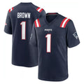 STECN NE.Patriots #1 A.J. Brown Player Navy Home Game Stitched Jerseys