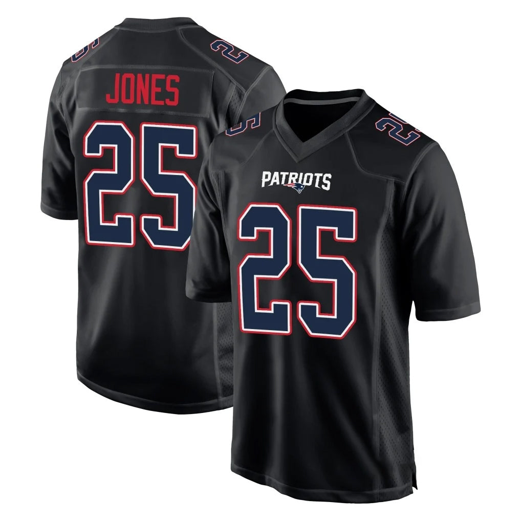 STECN NE.Patriots #25 Marcus Jones Player Carbon Fashion Limited Home Game Stitched Jerseys