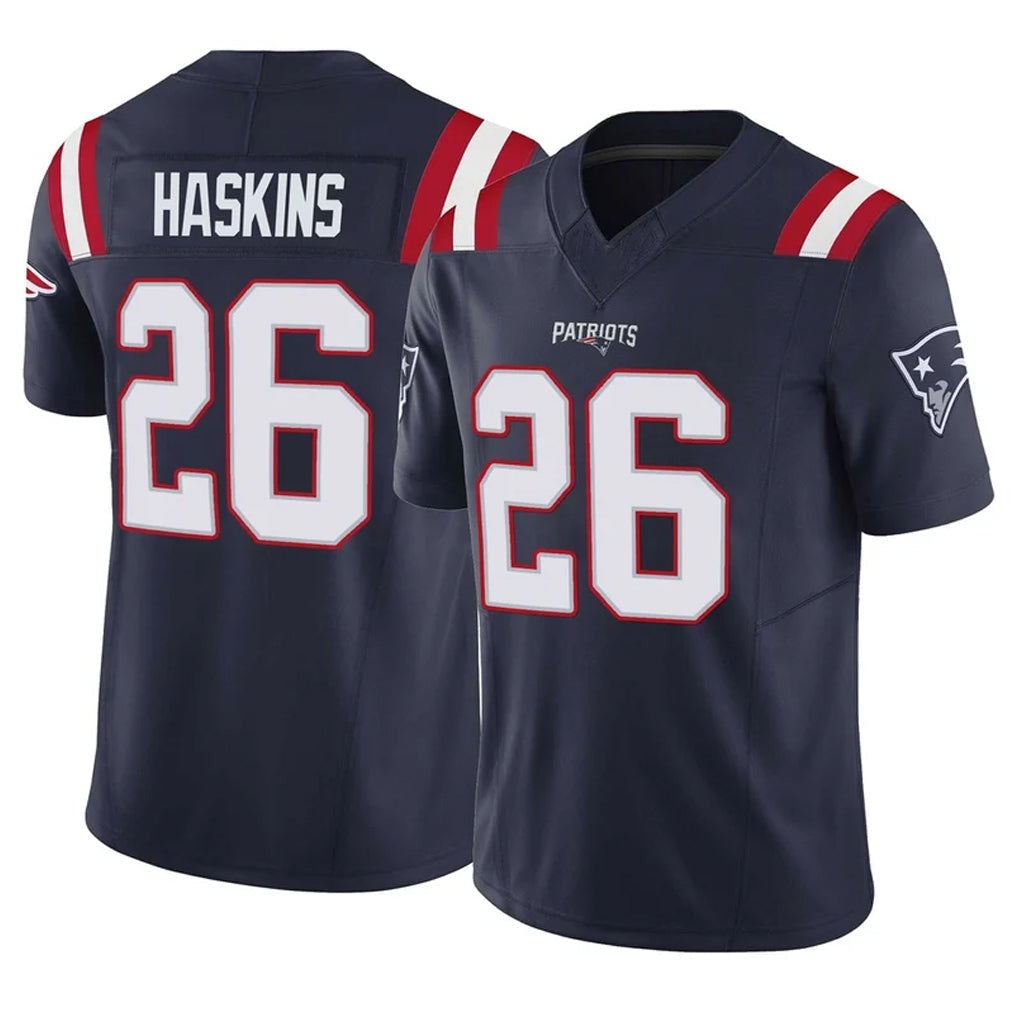 STECN NE.Patriots #26 Hassan Haskins Player Navy Limited Vapor F.U.S.E. Home Game Stitched Jerseys