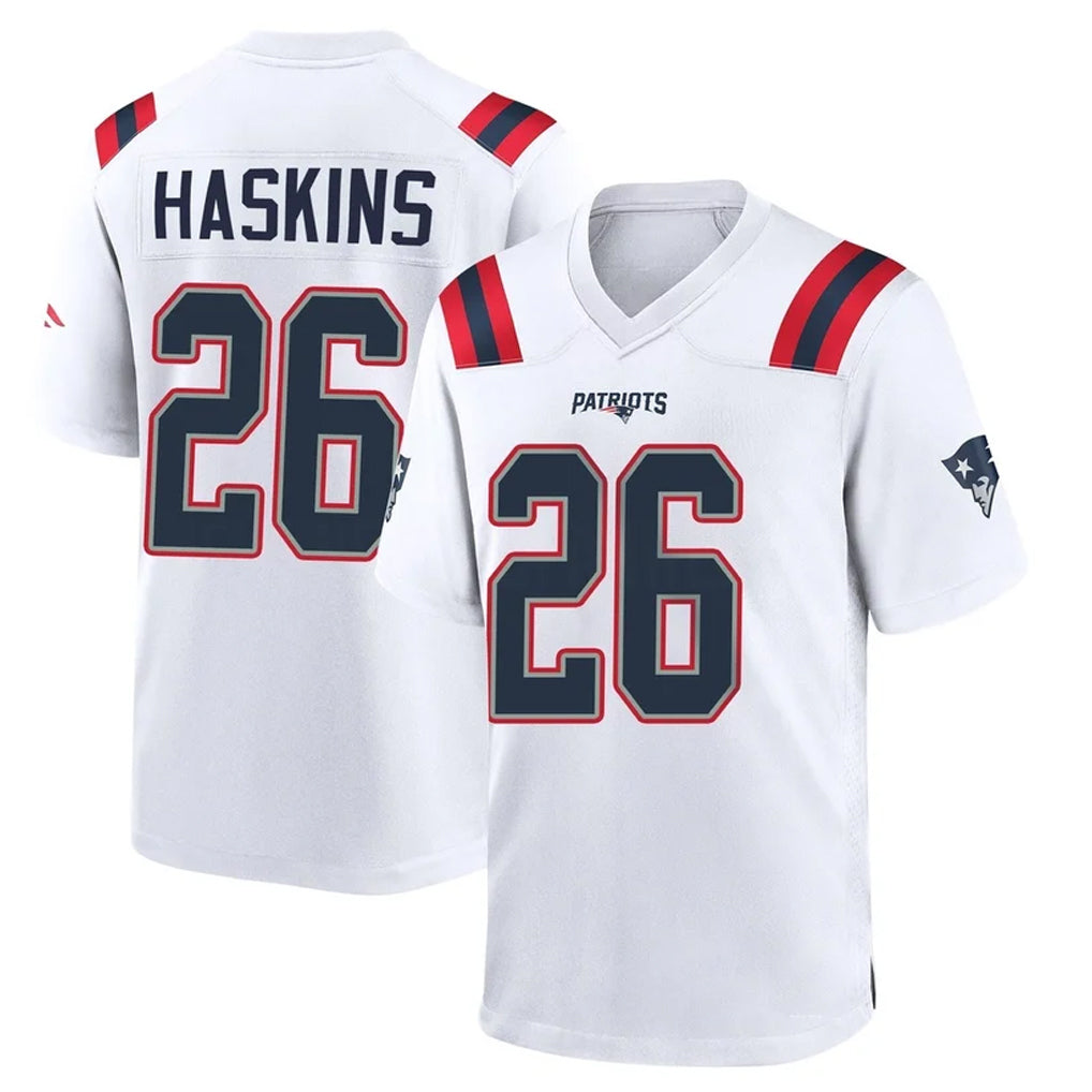 STECN NE.Patriots #26 Hassan Haskins Player White Home Game Stitched Jerseys