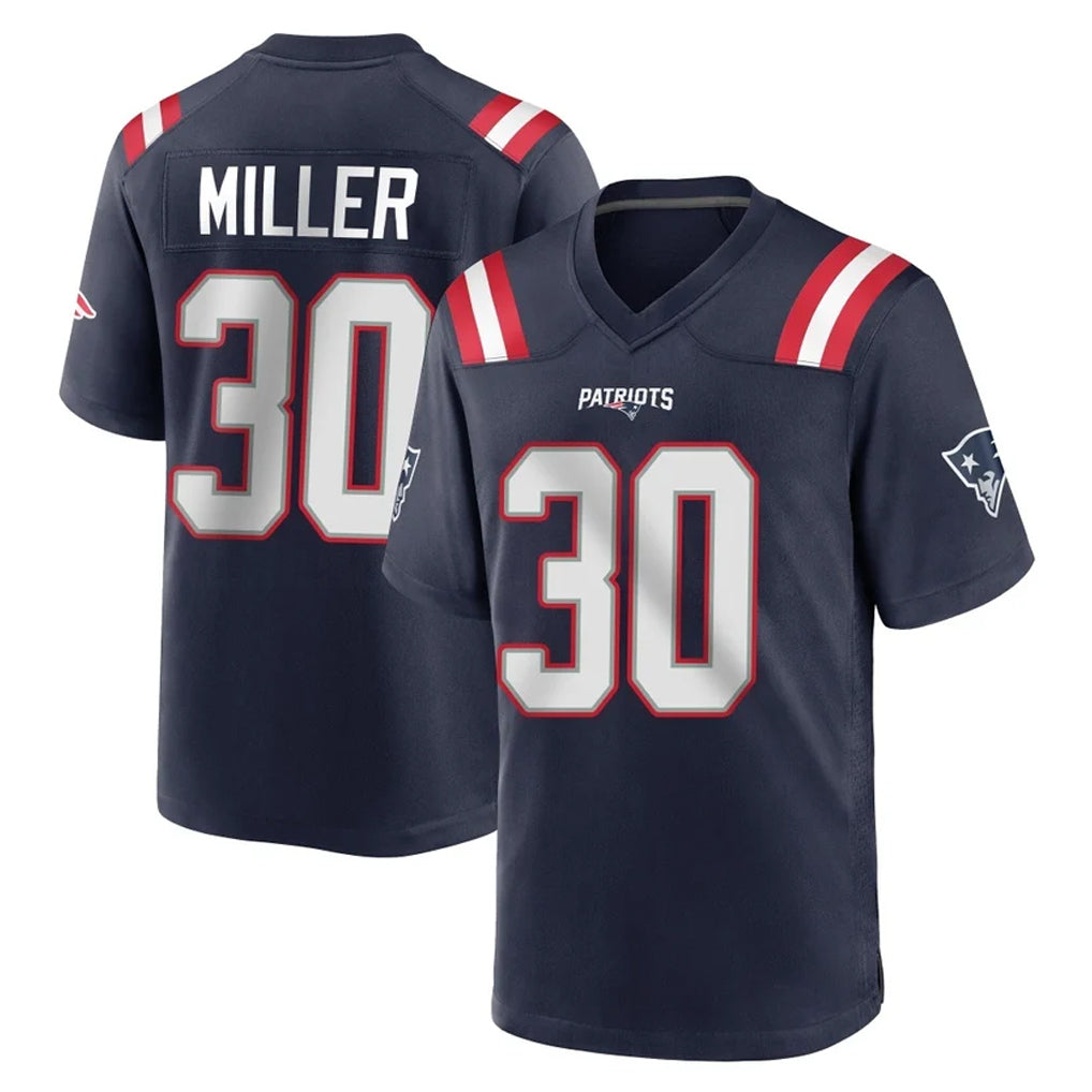 STECN NE.Patriots #30 Jam Miller Player Navy Home Game Stitched Jerseys