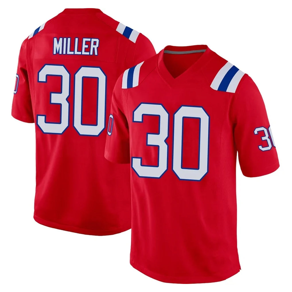 STECN NE.Patriots #30 Jam Miller Player Red Home Game Stitched Jerseys