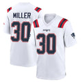 STECN NE.Patriots #30 Jam Miller Player White Home Game Stitched Jerseys