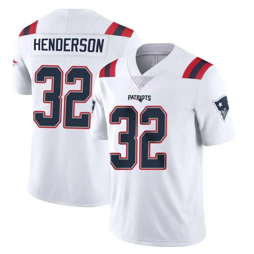STECN NE.Patriots #32 TreVeyon Henderson Player White Vapor Untouchable Home Game Stitched Jerseys