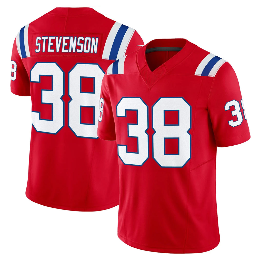 STECN NE.Patriots #38 Rhamondre Stevenson Player Red Limited Vapor F.U.S.E. Home Game Stitched Jerseys