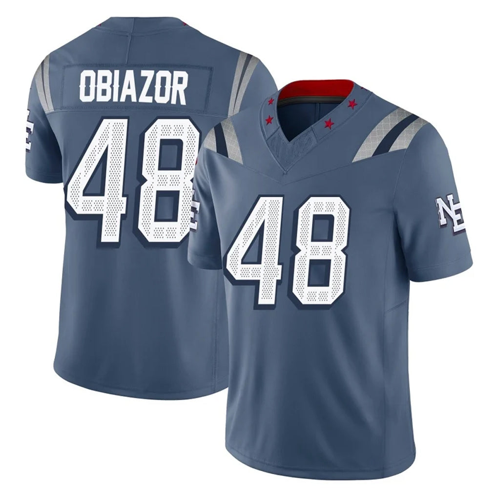 STECN NE.Patriots #48 Namdi Obiazor Player Blue Limited Rivalries Collection Home Game Stitched Jerseys