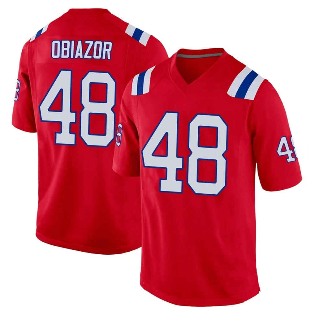 STECN NE.Patriots #48 Namdi Obiazor Player Red Home Game Stitched Jerseys