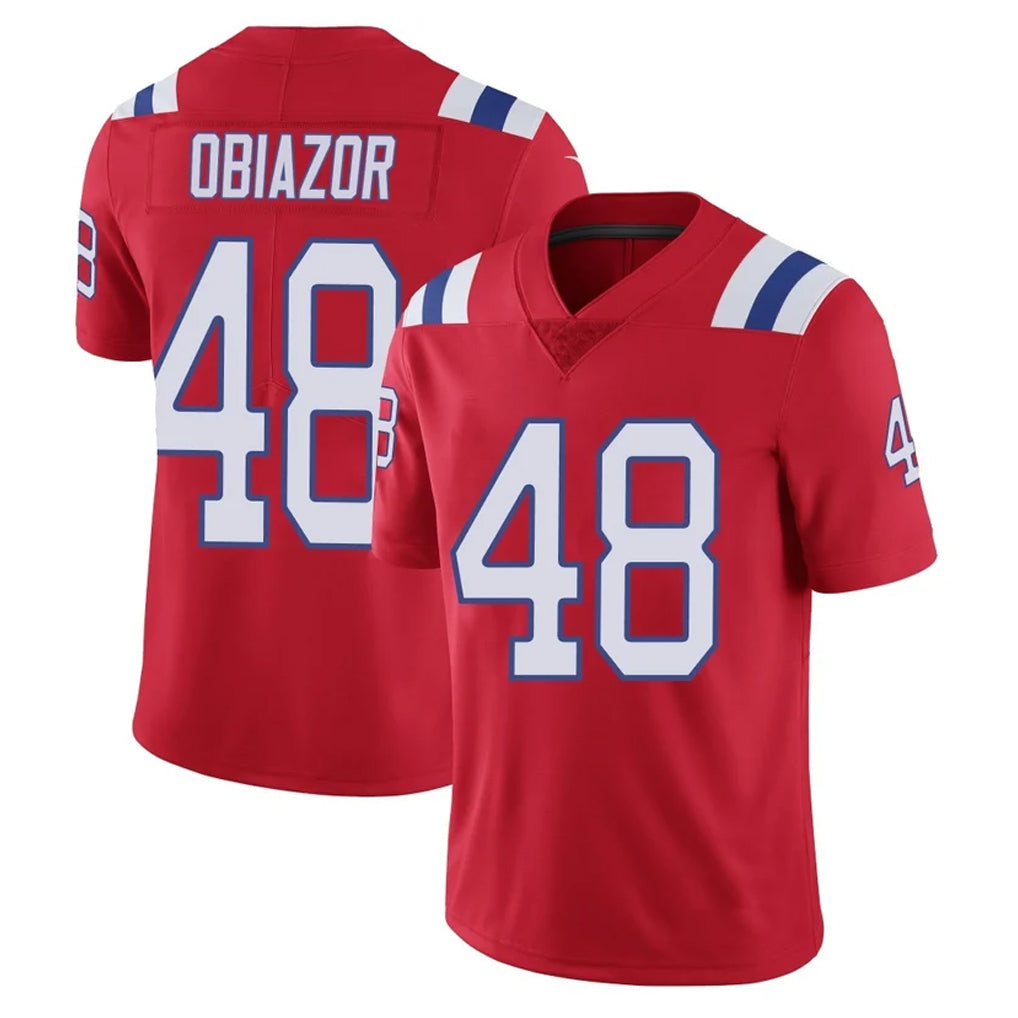 STECN NE.Patriots #48 Namdi Obiazor Player Red Vapor Untouchable Home Game Stitched Jerseys
