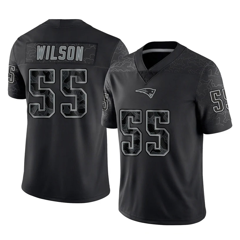 STECN NE.Patriots #55 Jared Wilson Player Black Reflective LImited Home Game Stitched Jerseys