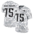STECN NE.Patriots #75 Alijah Vera-Tucker Player Arctic Camo Salute To Service Limited Game Stitched Jerseys