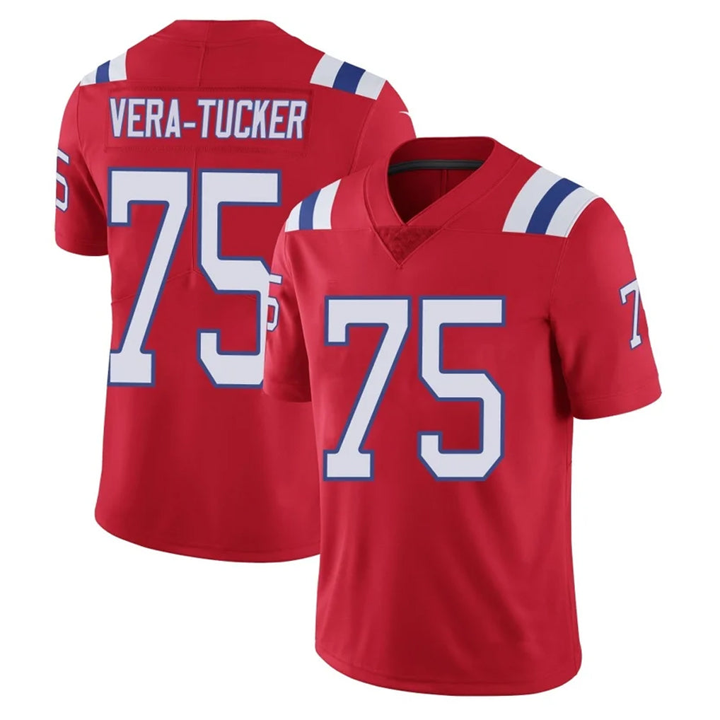 STECN NE.Patriots #75 Alijah Vera-Tucker Player Red Vapor Untouchable Home Game Stitched Jerseys