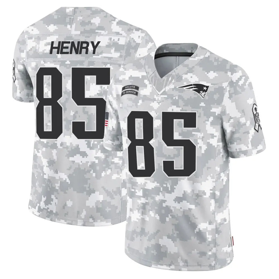 STECN NE.Patriots #85 Hunter Henry Player Arctic Camo Salute to Service Limited Stitched Jerseys