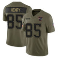 STECN NE.Patriots #85 Hunter Henry Player Olive 2025 Salute To Service Limited Stitched Jerseys