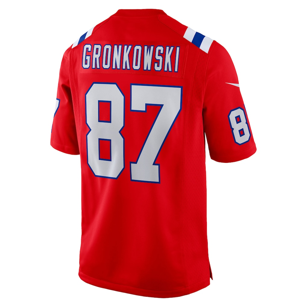 STECN NE.Patriots #87 Rob Gronkowski Red Alternate Retired Player Game Stitched Jerseys