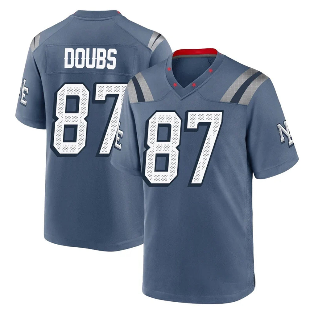 STECN NE.Patriots #87 Romeo Doubs Player Blue Rivalries Collection Home Game Stitched Jerseys