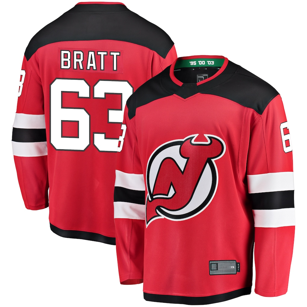 STECN N.Jersey Devils #63 Jesper Bratt Red Home Breakaway Player Jerseys
