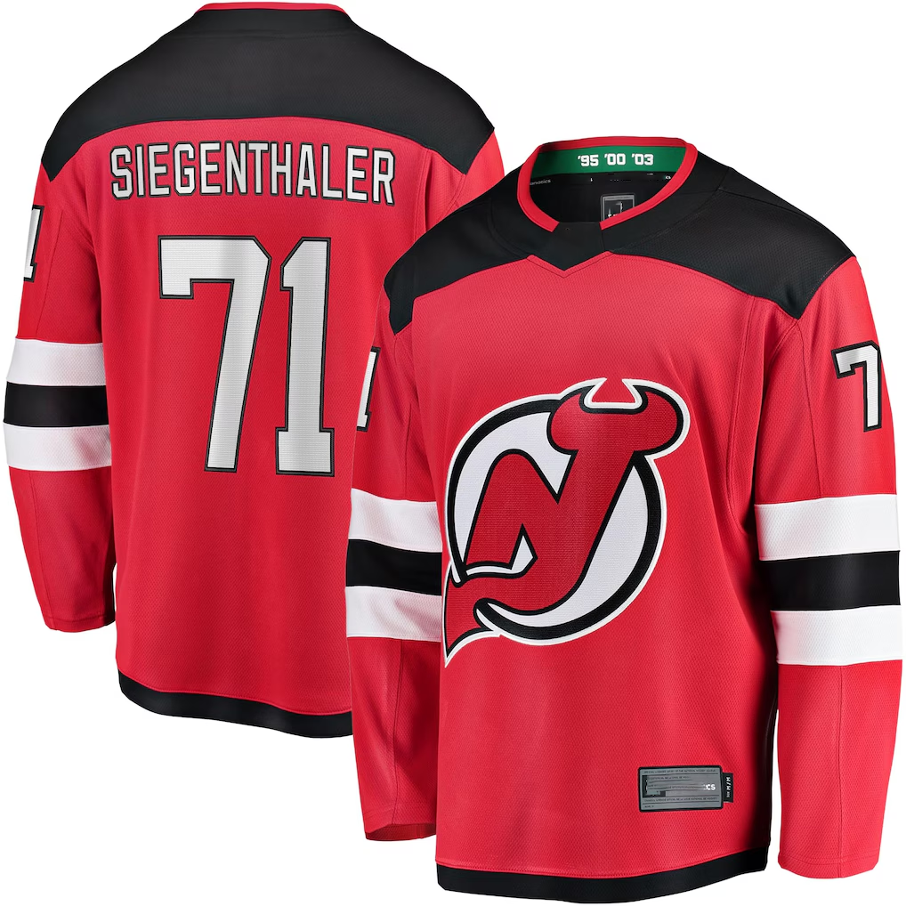 STECN N.Jersey Devils #71 Jonas Siegenthaler Red Home Breakaway Player Jerseys
