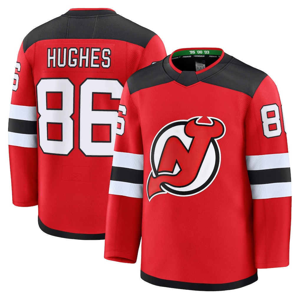 STECN N.Jersey Devils #86 Jack Hughes Red Home Premium Jerseys