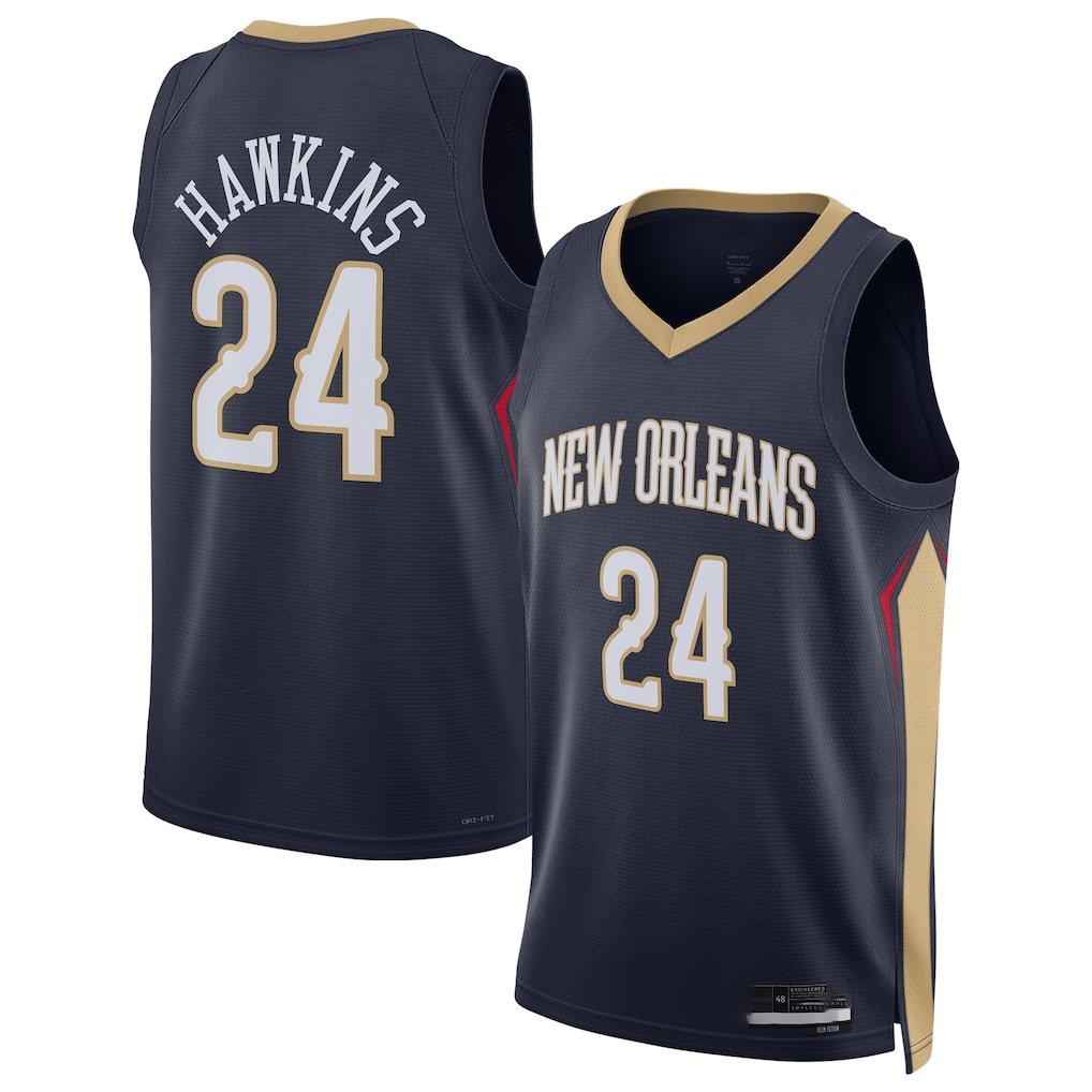 STECN NO.Pelicans #24 Jordan Hawkins Navy Swingman Stitched Jerseys- Icon Edition