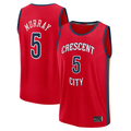 STECN NO.Pelicans #5 Dejounte Murray Red Fast Break Replica Player Stitched Jerseys- Statement Edition