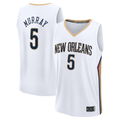 STECN NO.Pelicans #5 Dejounte Murray White Fast Break Replica Player Stitched Jerseys- Association Edition