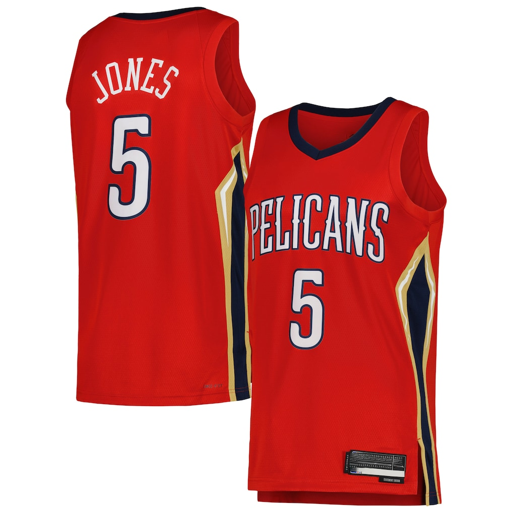 STECN NO.Pelicans #5 Herbert Jones Red Swingman Stitched Jerseys- Statement Edition
