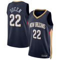 STECN NO.Pelicans #22 Derik Queen Navy Swingman Stitched Jerseys- Icon Edition
