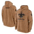 STECN NO.Saints Brown Salute to Service Pullover Hoodies Limited Game Blank Player Stitched Jerseys