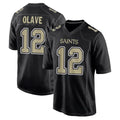 STECN NO.Saints #12 Chris Olave Player Black Carbon Fashion Home Game Stitched Jerseys