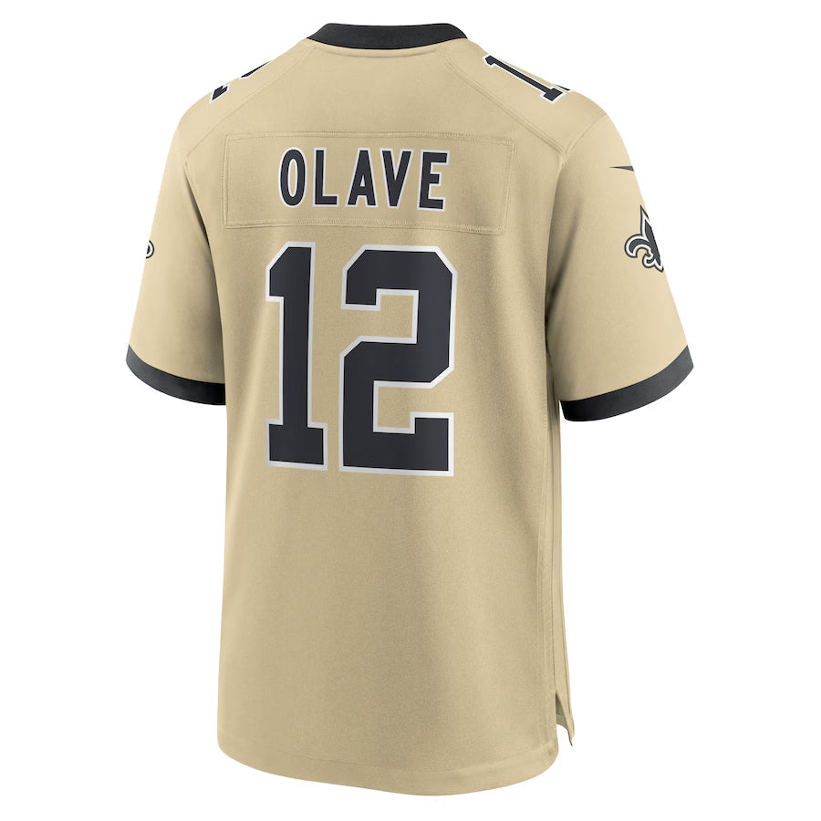 STECN NO.Saints #12 Chris Olave Player Gold Alternate Game Stitched Jerseys
