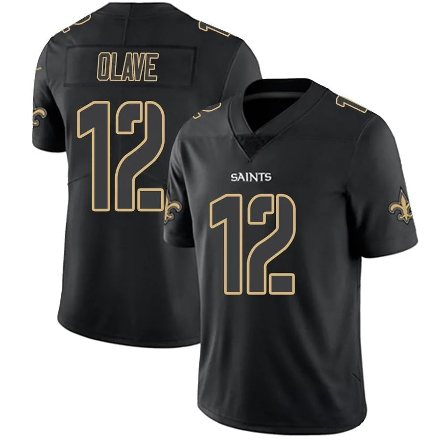 STECN NO.Saints #12 Chris Olave Player Limited Black Impact Stitched Jerseys