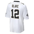 STECN NO.Saints #12 Chris Olave Player White Home Game Stitched Jerseys