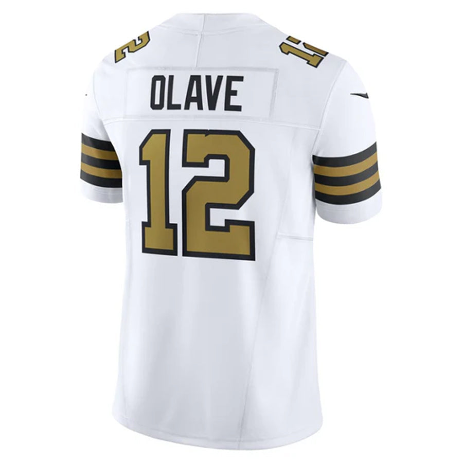 STECN NO.Saints #12 Chris Olave Player White Vapor Limited Stitched Jerseys