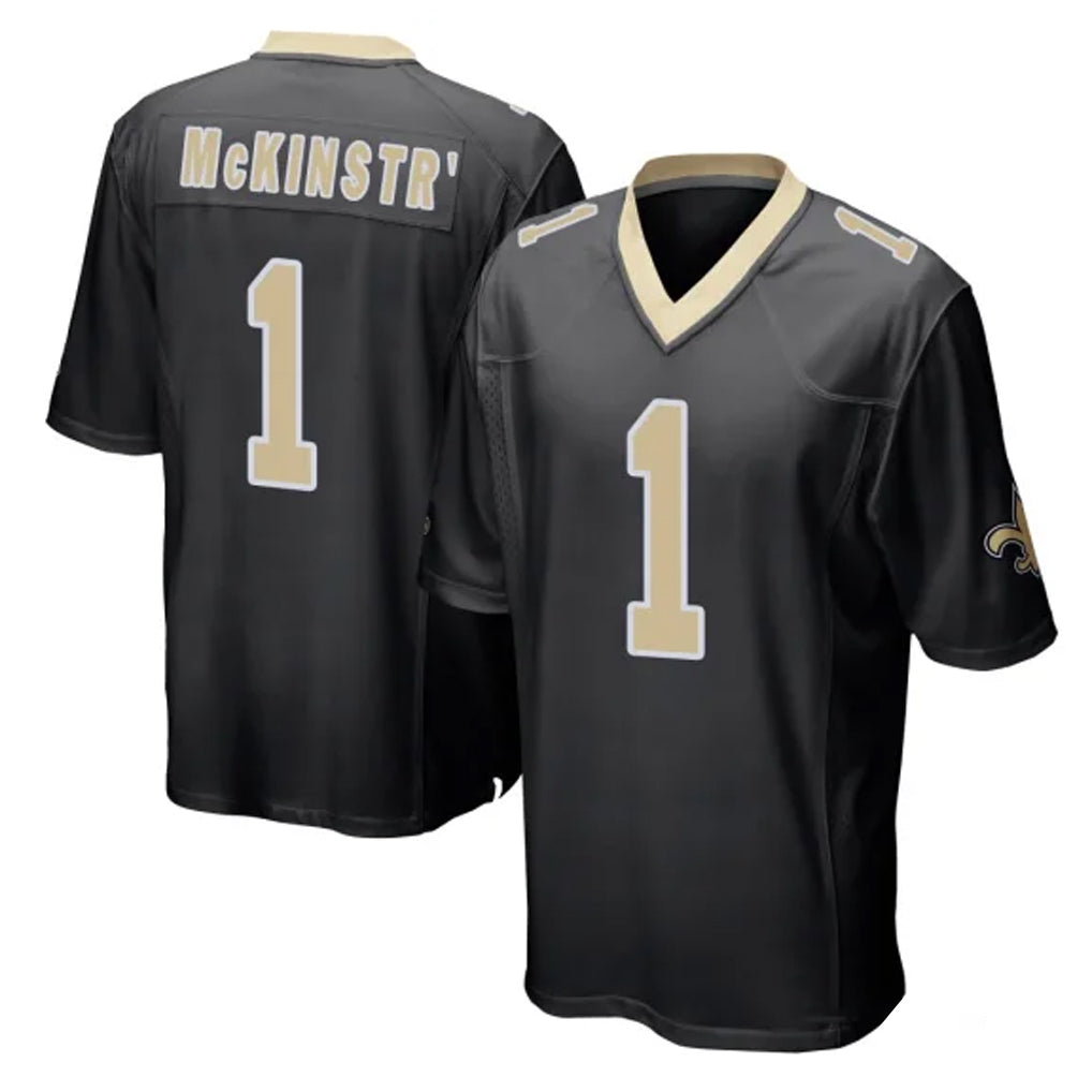 STECN NO.Saints #1 Kool-Aid McKinstry Player Black Home Game Stitched Jerseys