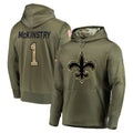 STECN NO.Saints #1 Kool-Aid McKinstry Player Olive Salute to Service Pullover Hoodies Home Game Stitched Jerseys