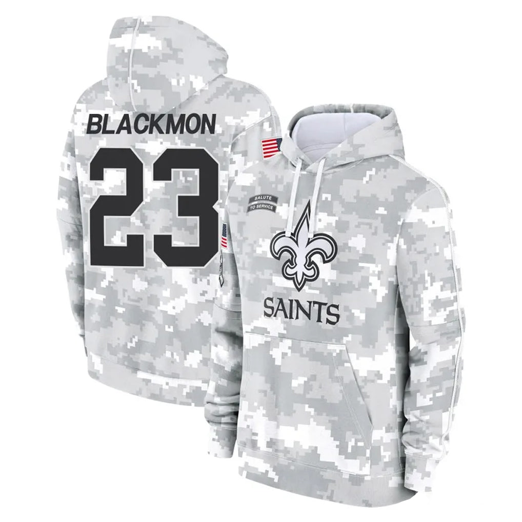 STECN NO.Saints #23 Julian Blackmon Player Arctic Camo Salute to Service Pullover Hoodies Limited Game Stitched Jerseys