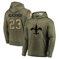 STECN NO.Saints #23 Julian Blackmon Player Olive Salute to Service Pullover Hoodies Home Game Stitched Jerseys