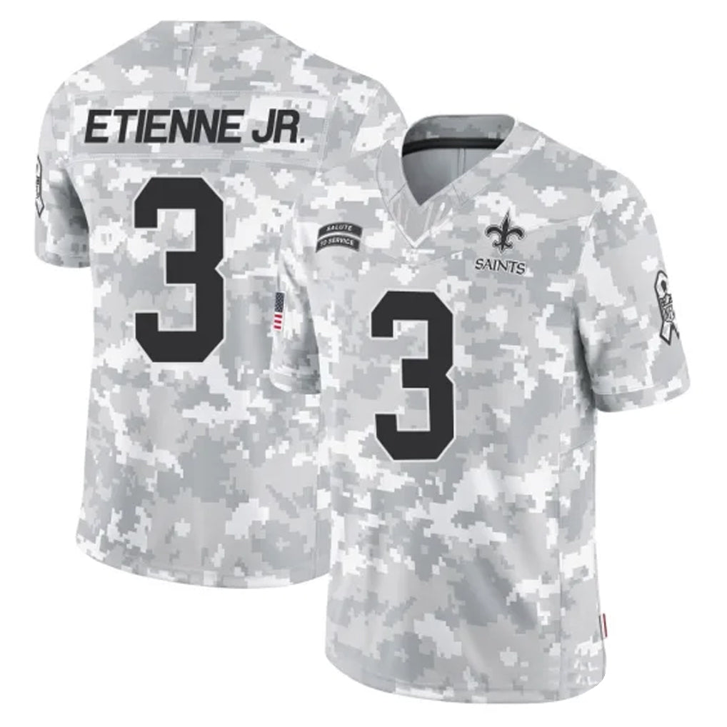 STECN NO.Saints #3 Travis Etienne Jr. Player Arctic Camo Salute To Service Limited Game Stitched Jerseys