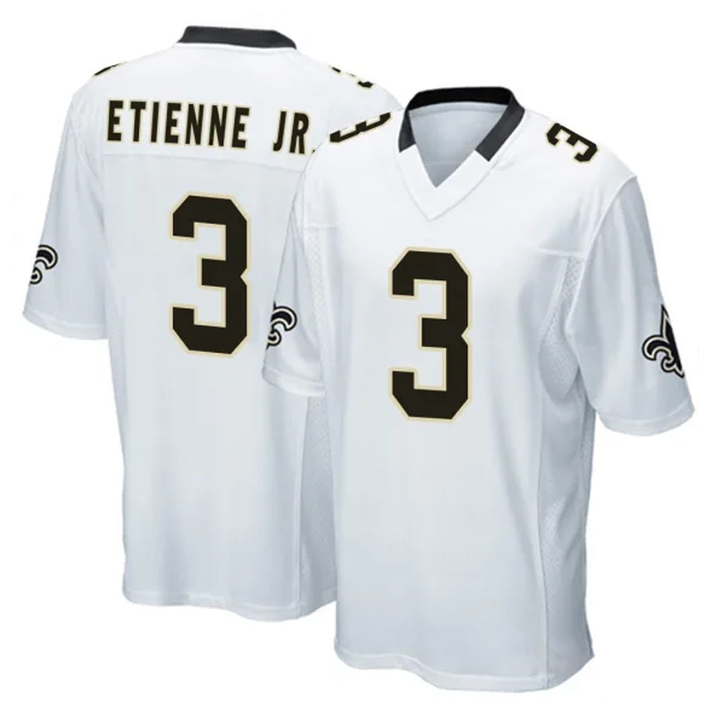 STECN NO.Saints #3 Travis Etienne Jr. Player White Home Game Stitched Jerseys