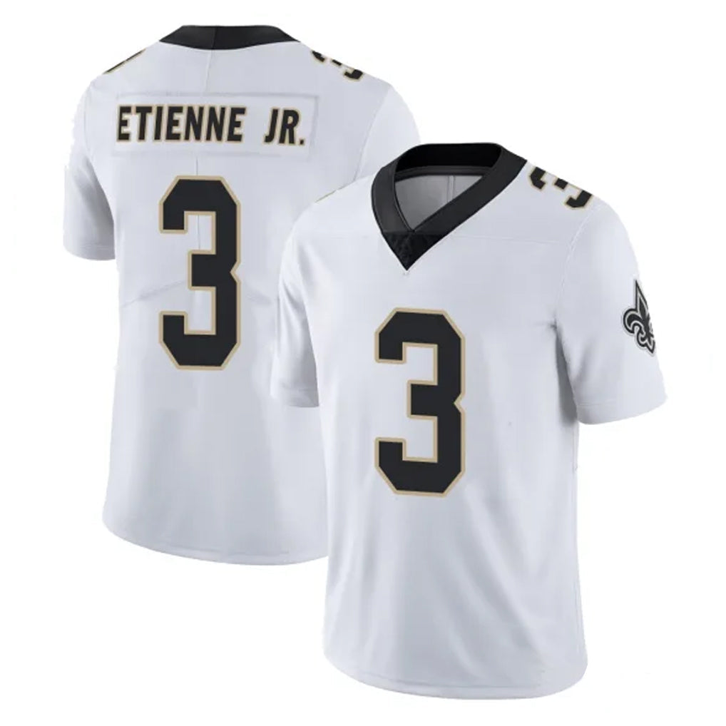STECN NO.Saints #3 Travis Etienne Jr. Player White Limited Vapor Untouchable Home Game Stitched Jerseys